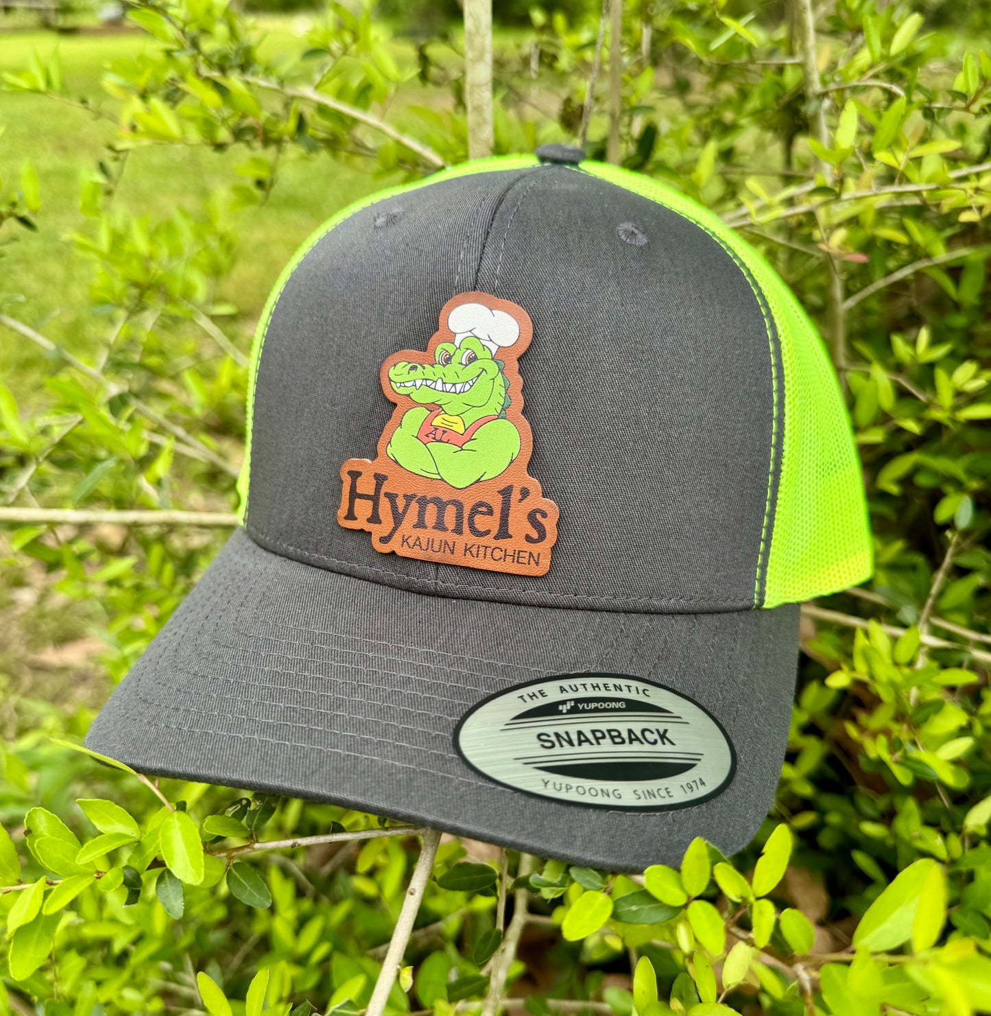 Leather Patch Neon Green Hat