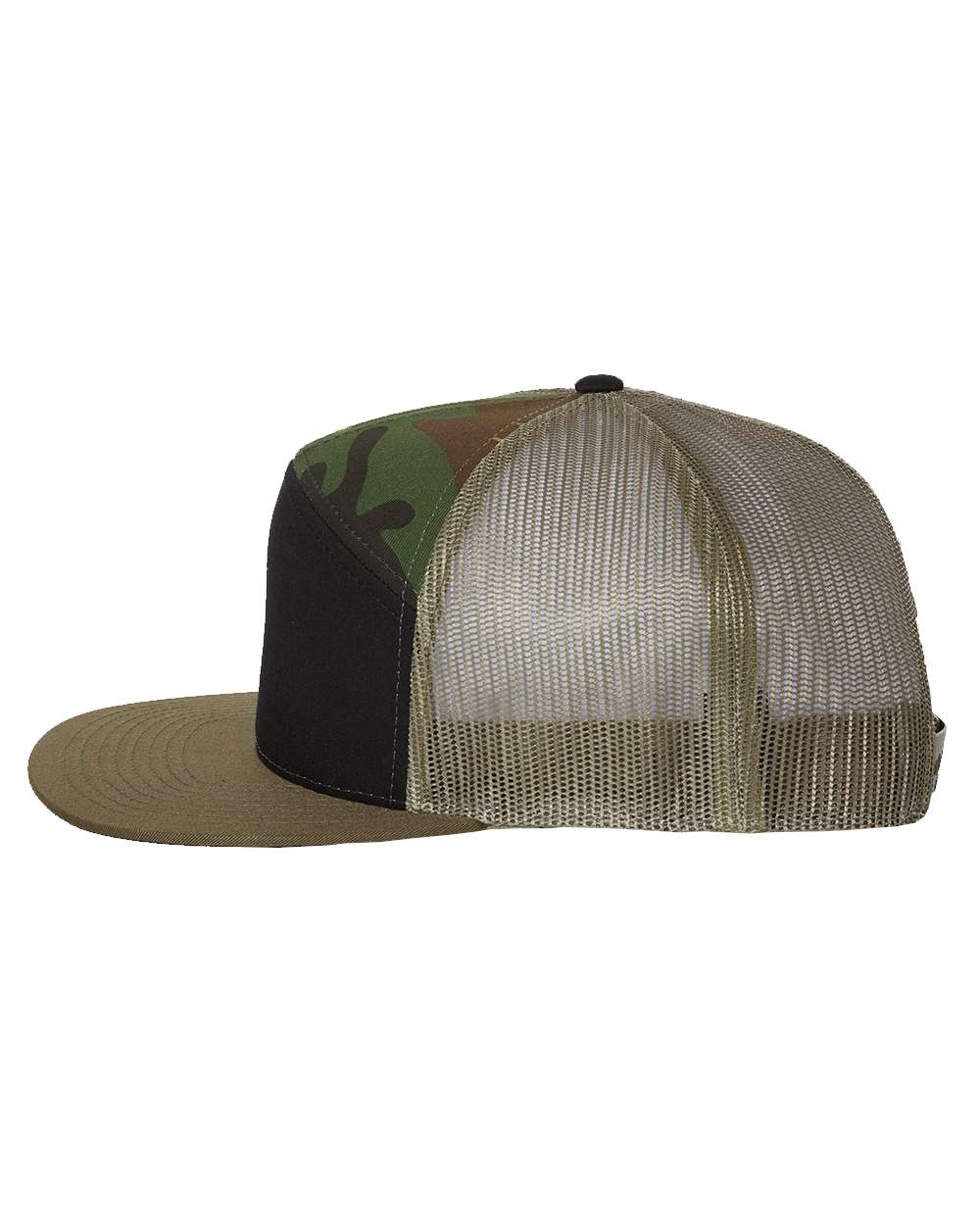 Black/Camo 7 Panel Hat